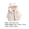 Kids Coat Rabbit Ear Windproof Polyester Long Sleeve Warm Girl Coat for Daily Life