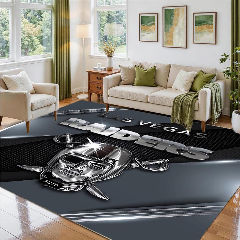 Las Vegas Raiders Design Kristall-Samt-Teppich Weich Dekorative Matte für Schlafzimmer Eingang