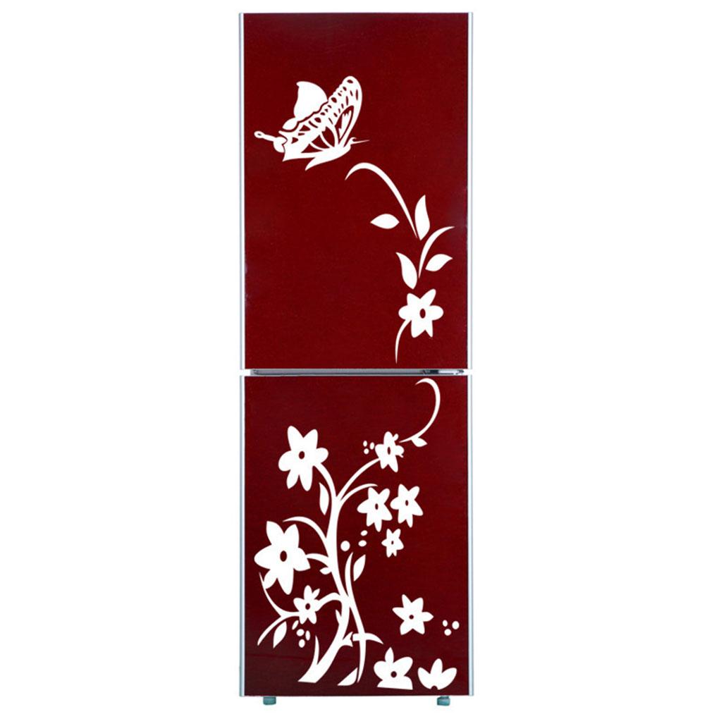Flower Fridge Sticker Wall Decoration Removable DIY Mural Wallpaper Art Waterproof Household Refrigerator Decors Decal