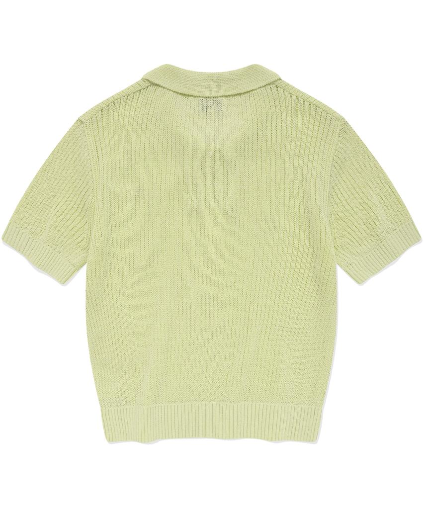 COVERNAT WOMAN Collar Lace-Up Crochet Half-Knit Light Lime