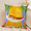 Cheetah Llama Leopard Jungle Cushion Cover Silky Short Plush Invisible Zipper Dustproof Sofa Pillow Case For Home Decor