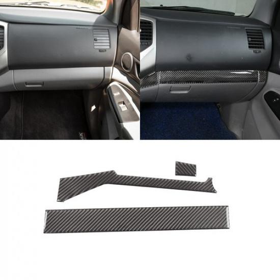 Carbon Fiber Dashboard Console Co-driver Cover Trim For Toyota Tacoma 2011-15