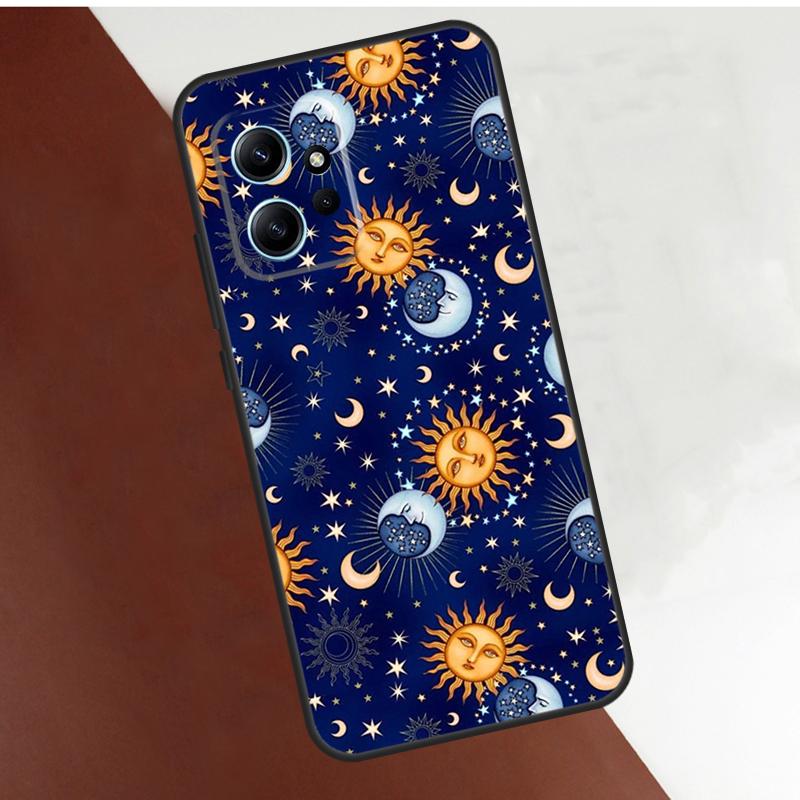 Sun Moon Face Case For Xiaomi Redmi Note 14 10 11 12 13 Pro 11S 12S Cover For Redmi 15 14C 10C 12C 13C 15C