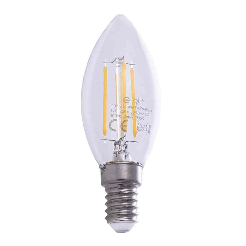 Filament LED Bulb 4W Candle E14 4000K