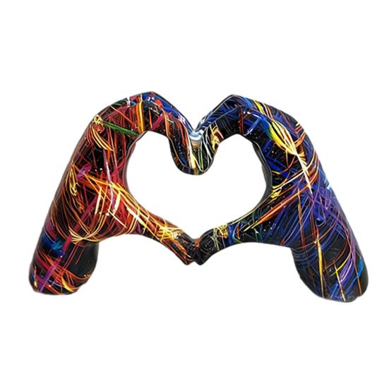 Heart Hands Sculpture Love Heart Hands Gesture Statue for Room Bookshelf Coffee Table Dining Table Centerpiece
