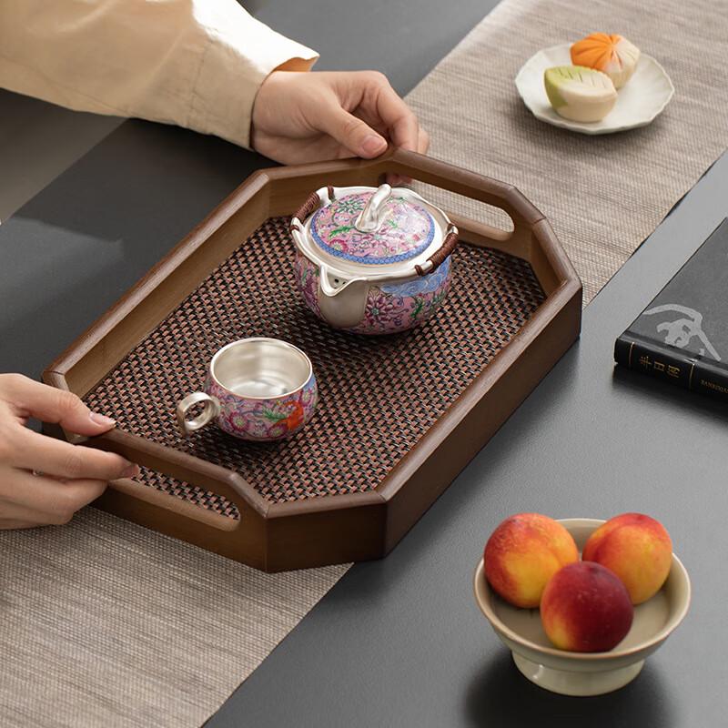 Bamboo Handled Serving Tray