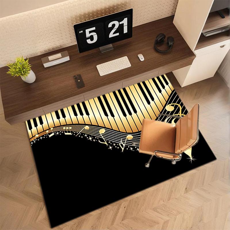 1Pc Piano keys music Printed circular carpet, home door mat, outdoor travel protection carpet A11