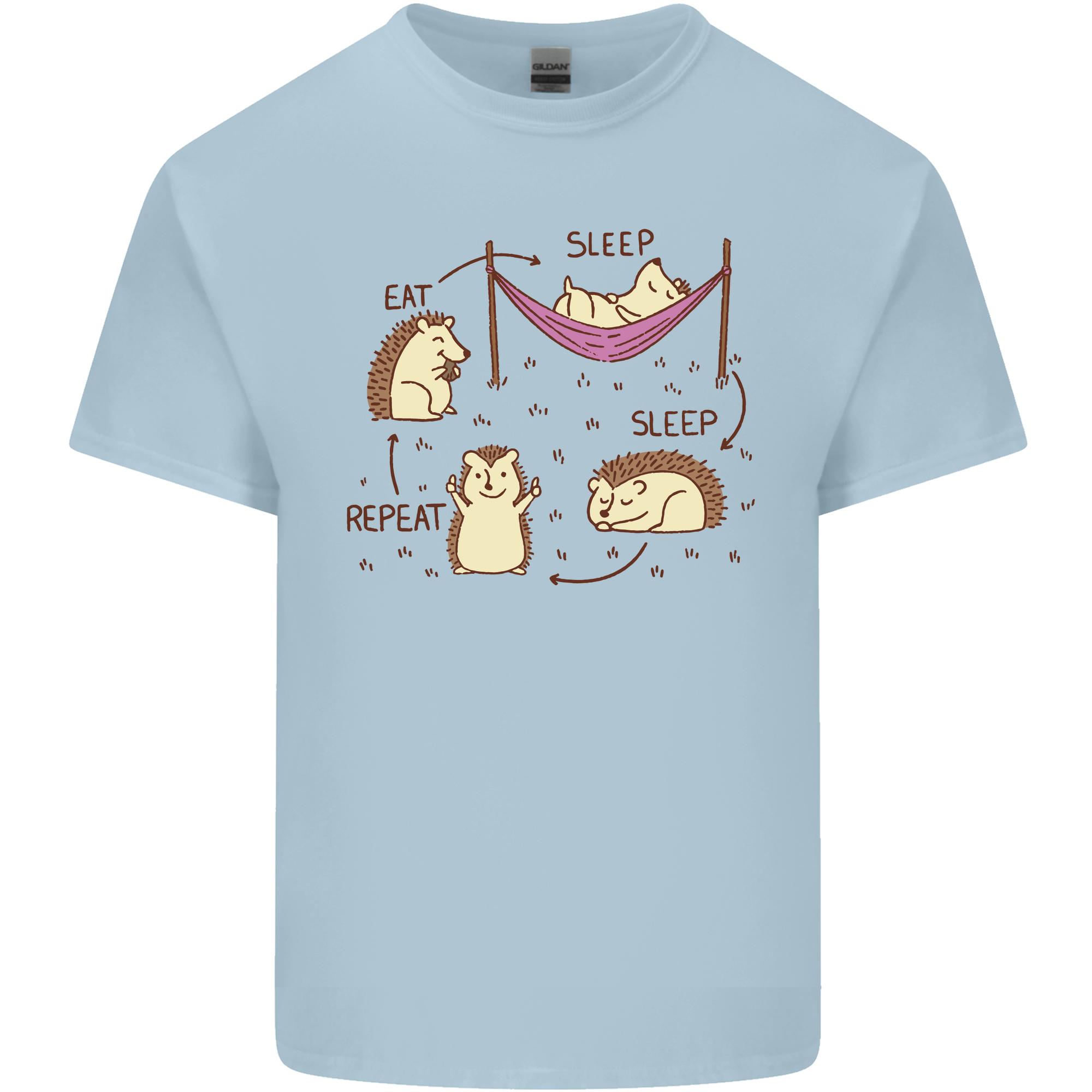 Funny Hedgehog Eat Sleep Repeat Lover Unisexs Light Cotton TShirt S