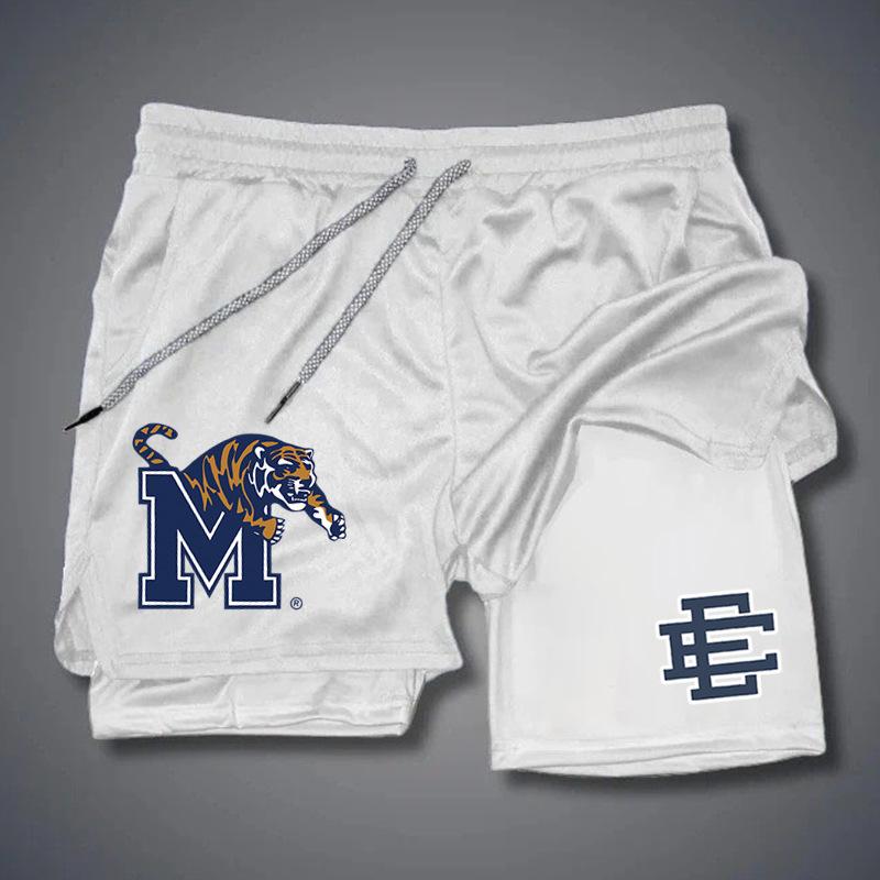Personalized Printed Shorts Men's Summer New Double-layer Two-in-one Fitness Sports Casual Pants