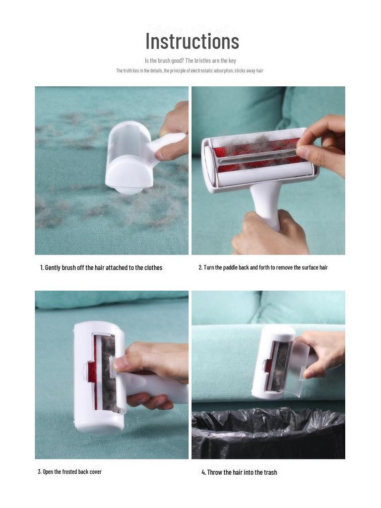 Pet Hair Remover Roller Brush for Cats and Dogs - Sticky Hair Removal Tool