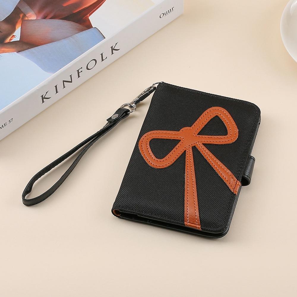 

Регистрация на самолет PU Бант Паспортная сумка RFID Защита от кражи Зажим для паспорта Сумка для хранения карт Женщины чёрный