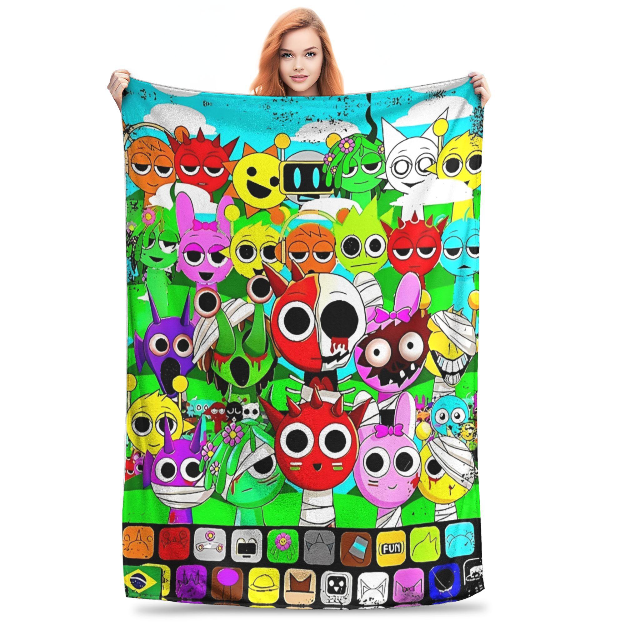 Одеяла для игр Sprunki Качественное Теплое Мягкое Плед Осеннее Путешествие Офис Диван Кресло Диван Кровать Графическое Покрывало 30x40in