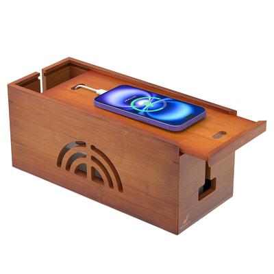 Pezin Hulin Cable Storage Power Tap Bamboo Outlet Width 30 X Depth 13 X Height 13 Can Store Outlets Up To No Assembly Easy To Brown & Box, Storage,
