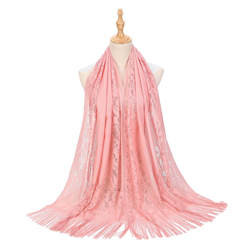 60x170cm Lace Fringe Hijab, Headscarf Shawl for Women