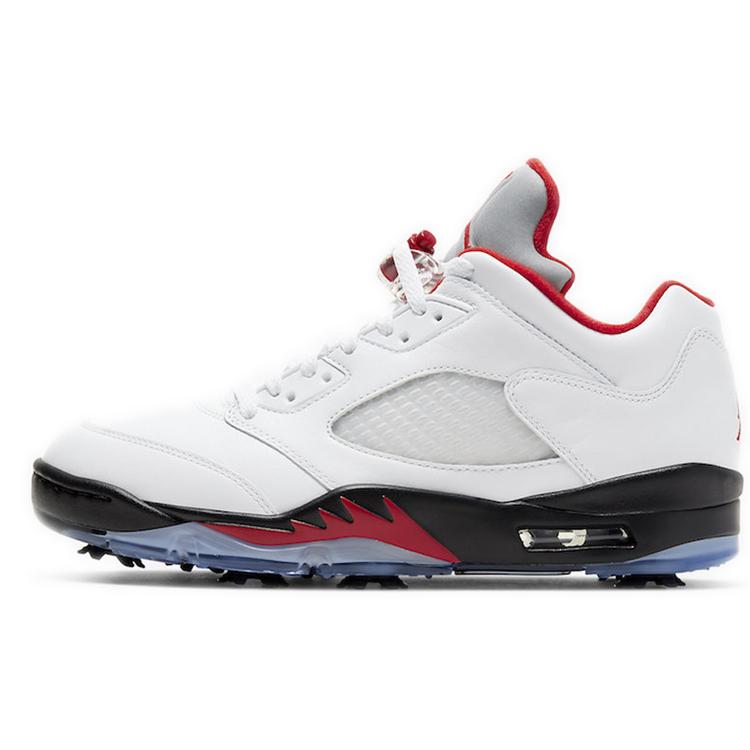 

Кроссовки Jordan 5 Retro Low Golf Fire Red (Серебряный Язык)(CU4523-100) 40