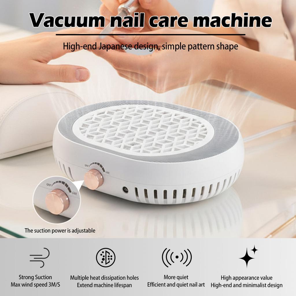 Strong Suction Nail Vacuum Cleaner With Filter Gel Nail Polishing Clean Machine Low Noise For Manicure And Pedicure
