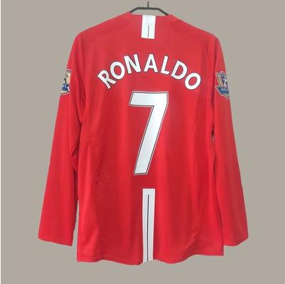 07-08 Britische C-Liga Mann L Retro-Trikot Nr.. 7 Ronaldo Nein. 10 Rooney Nein. 11 Giggs langärmeliges Fußballtrikot