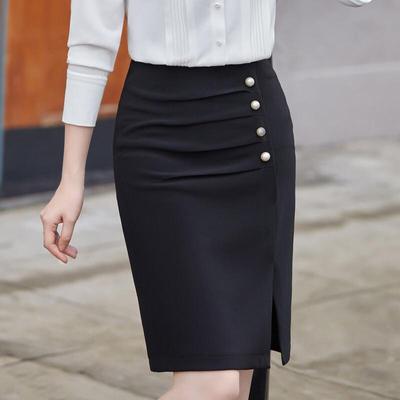 Women's High-Waisted Side Slit Pencil Skirt
