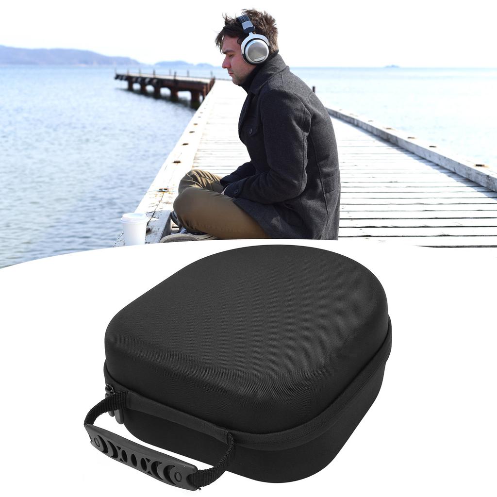 Headphone Case Waterproof Hard Shell Inner Mesh Pocket Protective Air Purifying Headset Carry Bag wi
