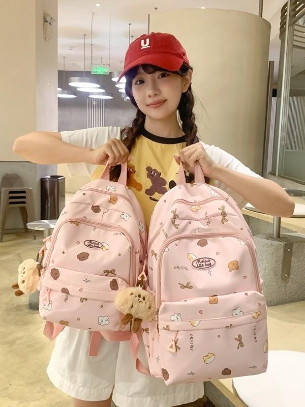 Girl School Backpack With Nylon Material And Laptop Compartment For Education Use