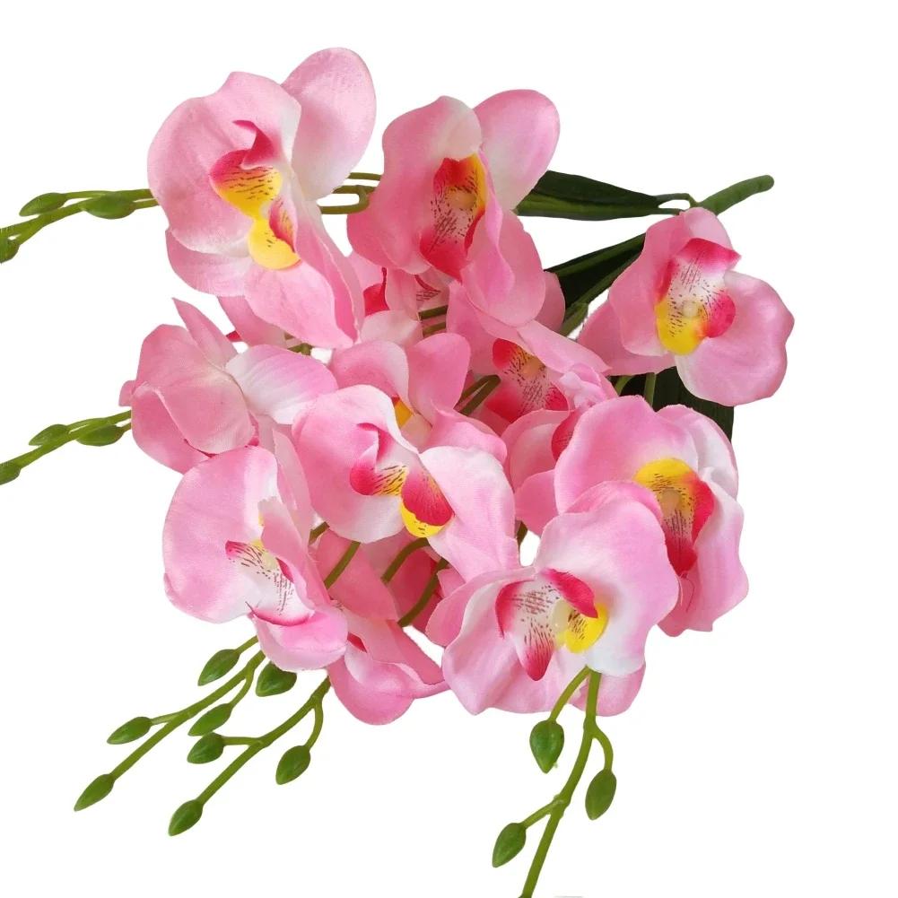 Fake Flower Artificial Flowers Artificial Bouquet Artificial Butterfly Orchids Floral Decoration Home Decor 20 Heads