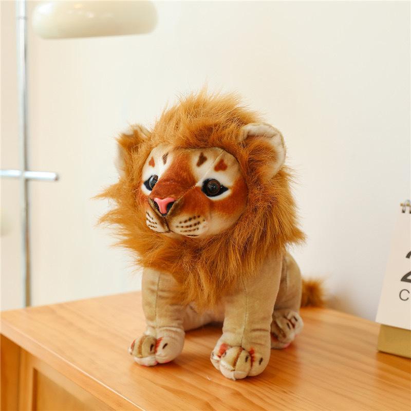 Simulated Lion Doll Plush Toy Zoo Souvenir Lion Doll Children's Gift