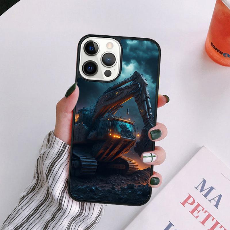 Excavator Phone Case For iPhone 17 Air 14 13 12 16Pro Max 15  Plus Max Cover Shell Coque