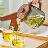 500/800ml Thickened and Heat-resistant Glass Teapot Brewing Tea Set with Wooden Lid Tea Strainer
