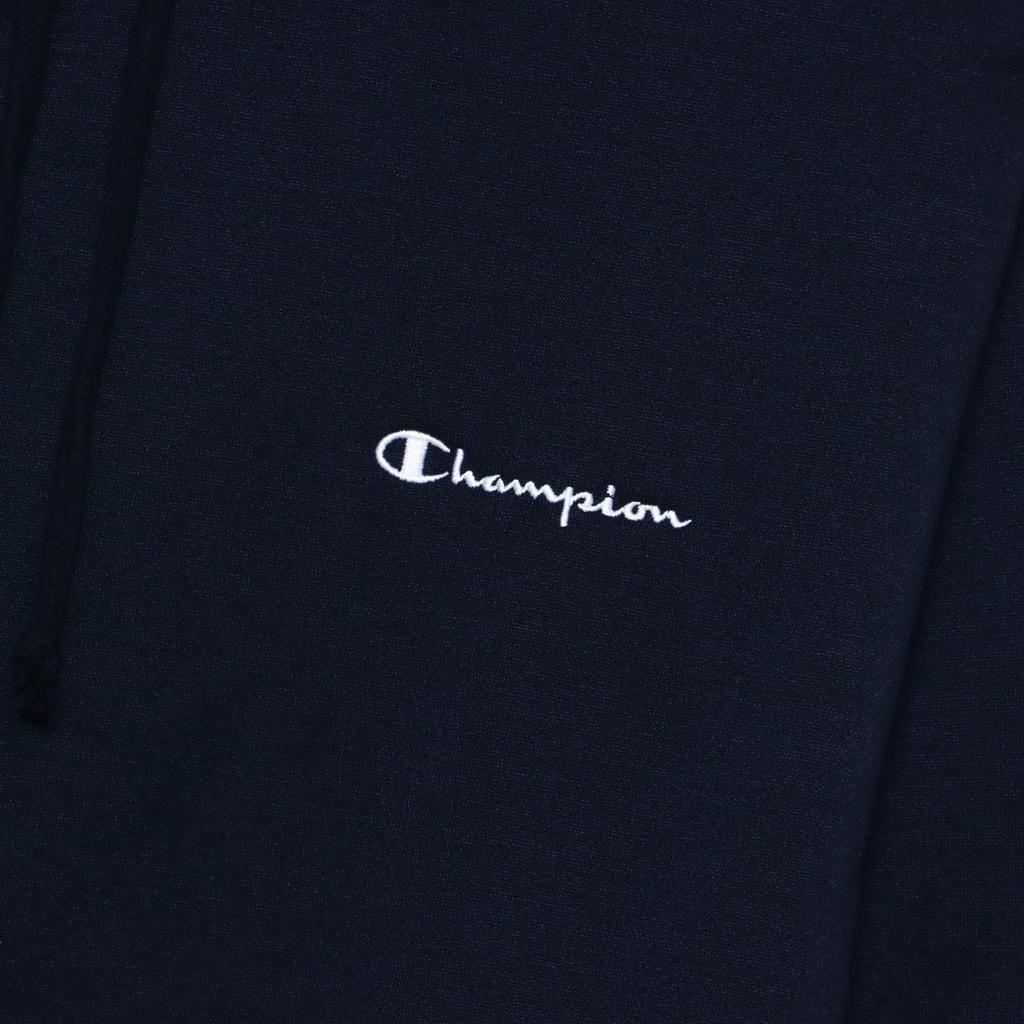 Champion Long Sleeve Fleece Hoodie with Embroidered Script Size Size L Men's Logo, C3-YS151Z, Navy,