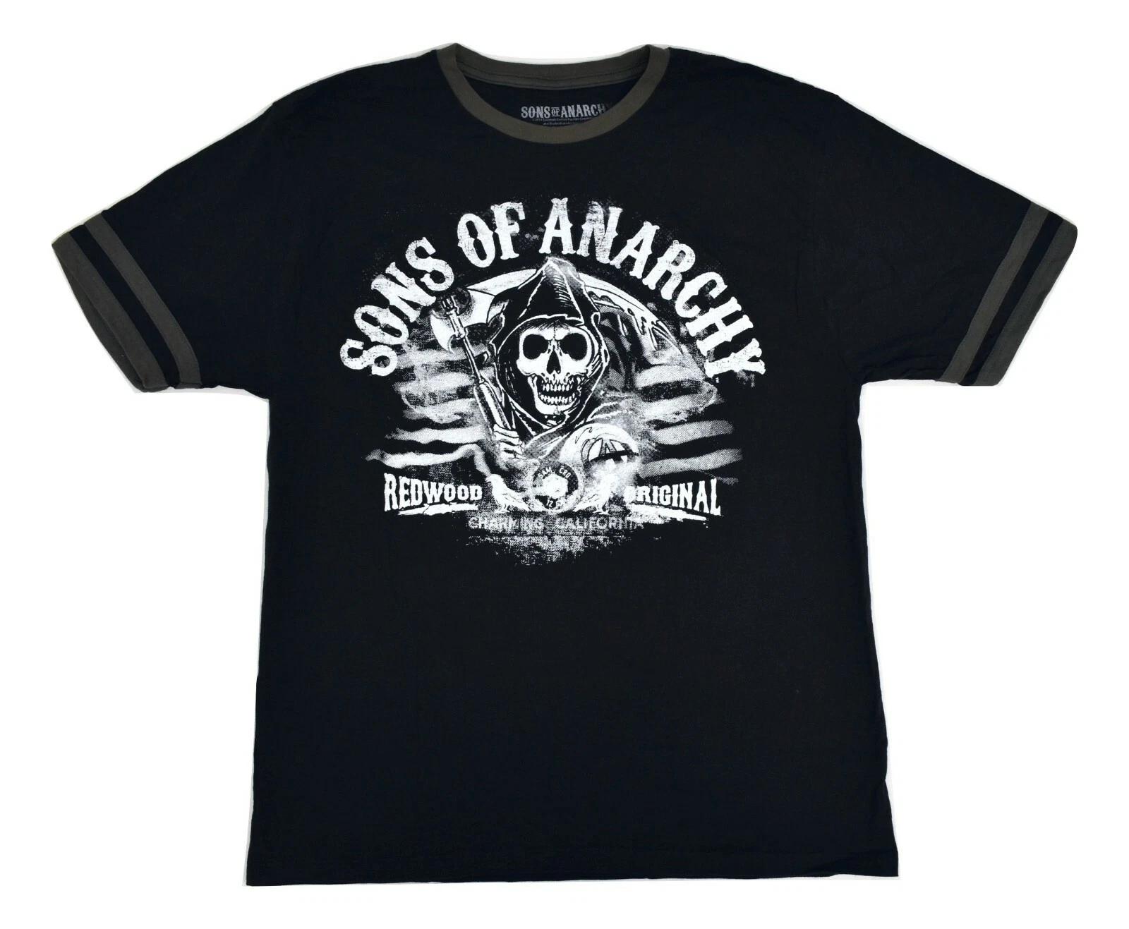 Sons of Anarchy Mens Redwood Originals Reaper Graphic Black Shirt New Medium 2XL