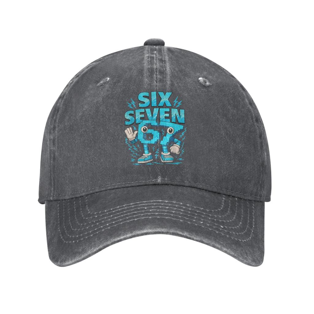 Washed Baseball Cap Fun Meme 67 Six Seven 6 7 Italian Brainrot Summer Hip Hop Hats For Men Trendy Outdoor Sun Baseball Caps
