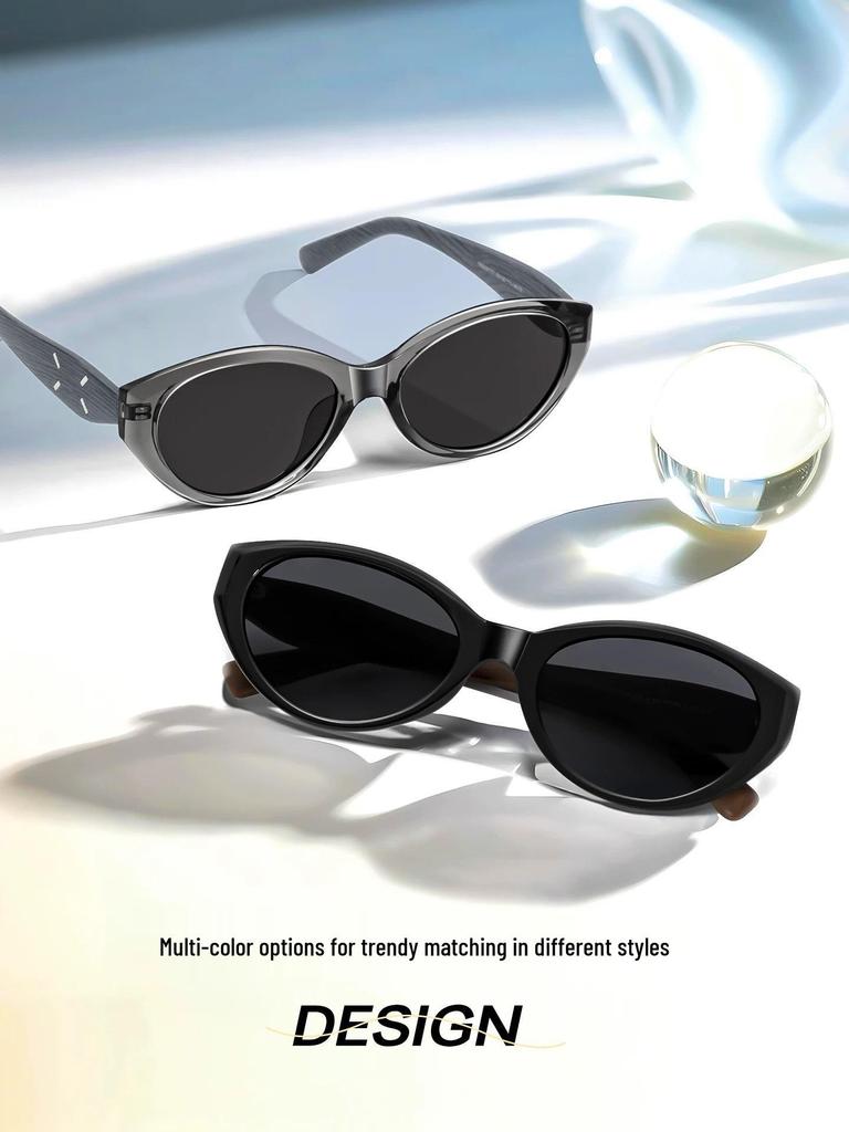 Retro European & American Cat-Eye Sunglasses - UV Protected Imitation Wood Grain for Women & Men