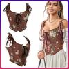 Vintage Französisches Bedrucktes Damen Korsett Retro Blumig Taillenformer Bustier Shapewear Top