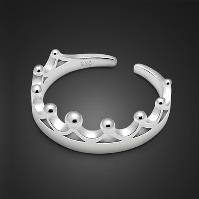 Simple Crown Open Ring Electroplated Platinum Princess Dream Ring Birthday Gift