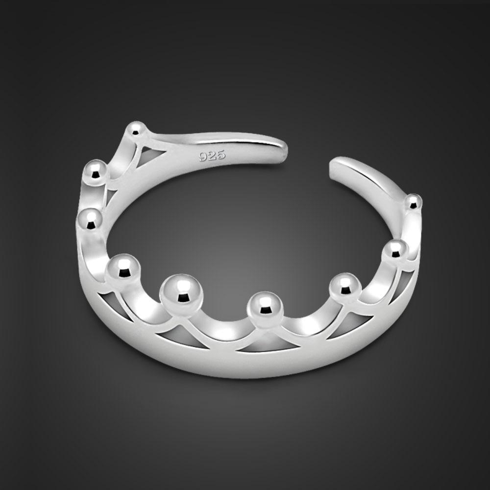 

Простое кольцо-корона с открытой шинкой, платиновое электропокрытие, кольцо мечты принцессы, подарок на день рождения adjtable opening белого золота