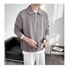 Trendy Men's Fashion Ins Trendy Top Ruffian Handsome 2026 Fashion Lapel Zipper Long-sleeved POLO Shirt