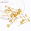 18K Gold Plated Flower Shape Pins High Quality Brass Metal Pins,For Jewelry Making Pins,Handmade DIY Beading Accessories