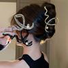 Metallic Cross Wave Pearl Grab Clip Fashion Back Head Large Disc Hair Temperament Shark Hairpin