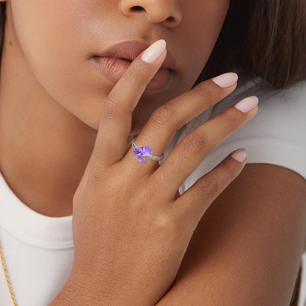 Kupfer Iris Ring Einfach Großzügig Lila Harz Luxus Hohe Qualität Für Frauen Ringe Hochzeitsfeier Feiner Schmuck Geschenk