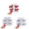 2Pcs Hairpin Soft Ribbon Bowknot Decor Smooth Edges No Hair Pulling Rhinestone Bow Chain Tassels Hair Clip Kids Hair Accessories