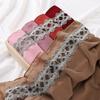 Muslim Women Chiffon Scarves with Lace Side Embroidered Chiffon Hijabs Lace Plain Hijab Patches Decoration