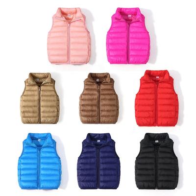 3-10 Years Kids Sleeveless Down Jackets Winter Warm Zipper Vest