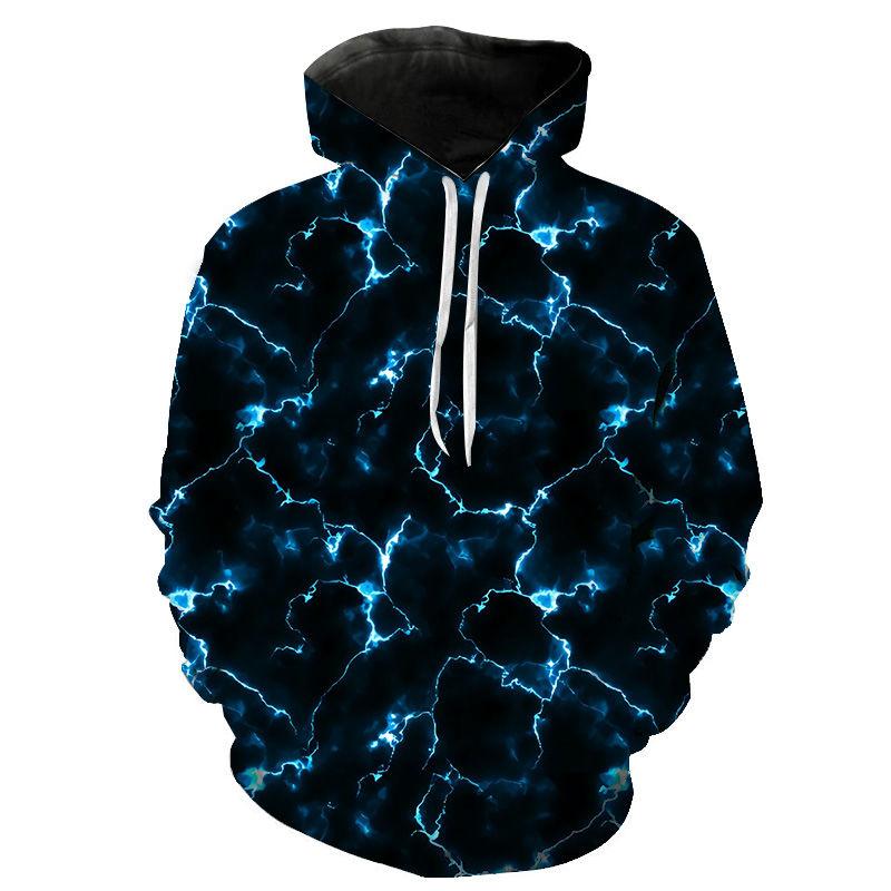 Lightning 3D-trykt hettegenser for menn Mote gensere Genser Langermet gutte jente hettegensere Streetwear Uformell hettejakke