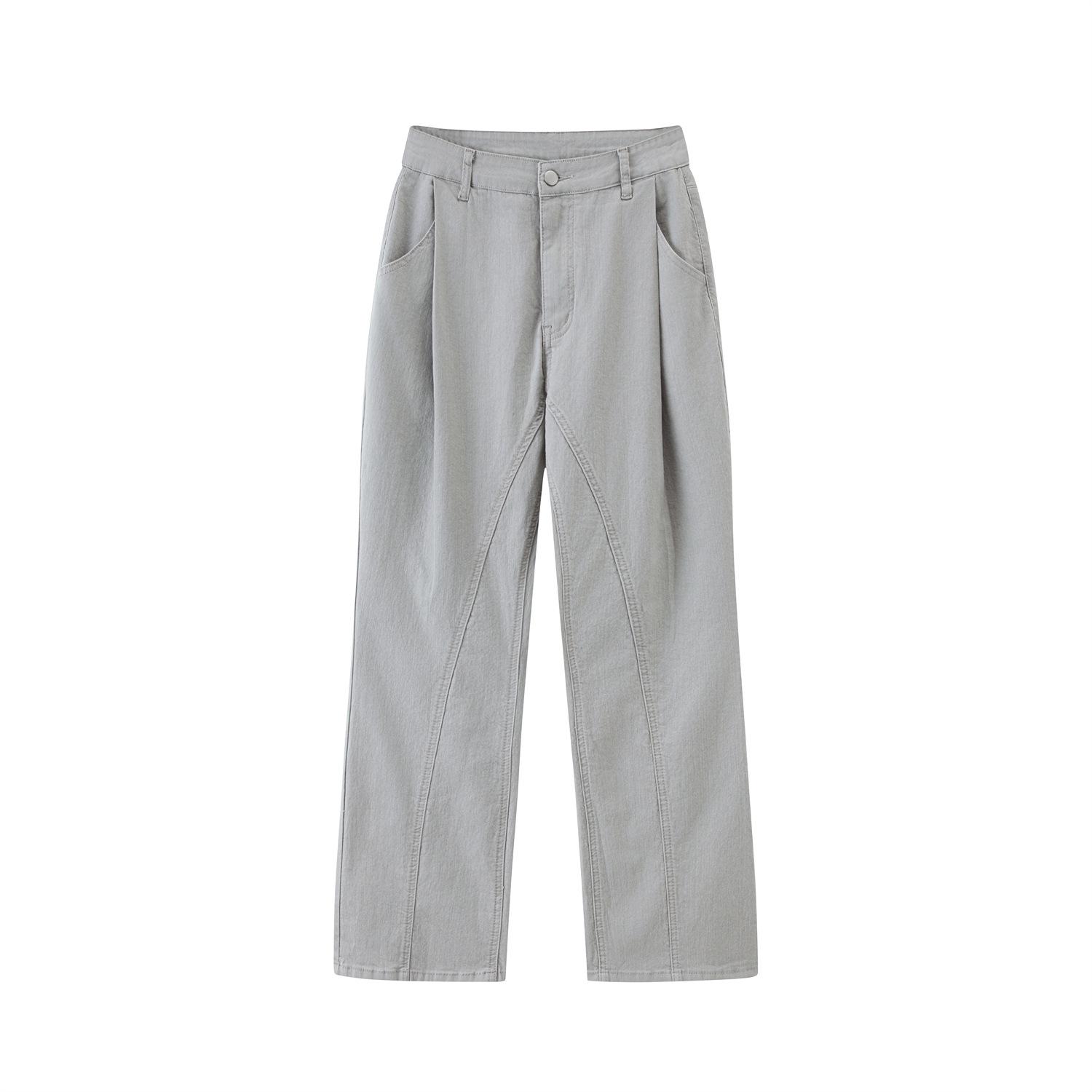 

2025 Autumn Micro-Flare Deconstructed Jeans: Hong Kong Style Loose Straight-Leg L
