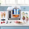 Commercial Hard Ice Cream Machine, 500W 5L Per Hour, Gelato Hard Serve Ice Cream Maker with 2.8L 304 Stainless Steel Cylinder, Auto Clean LED Panel