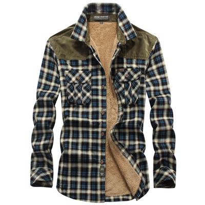 Winter Neues Herren Fleece Verdicktes Langarm Karomuster Hemd