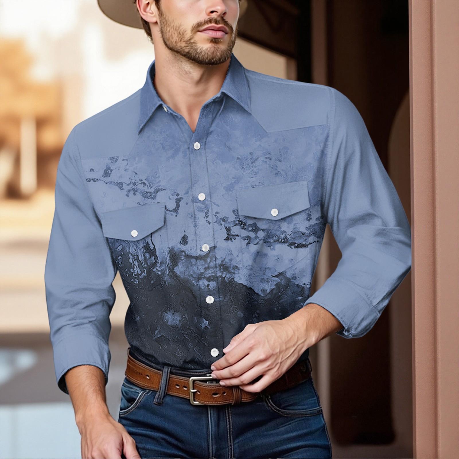 

Мужской модный топ кэжуал с короткими рукавами, лацканами и длиной до плеч XXL синий