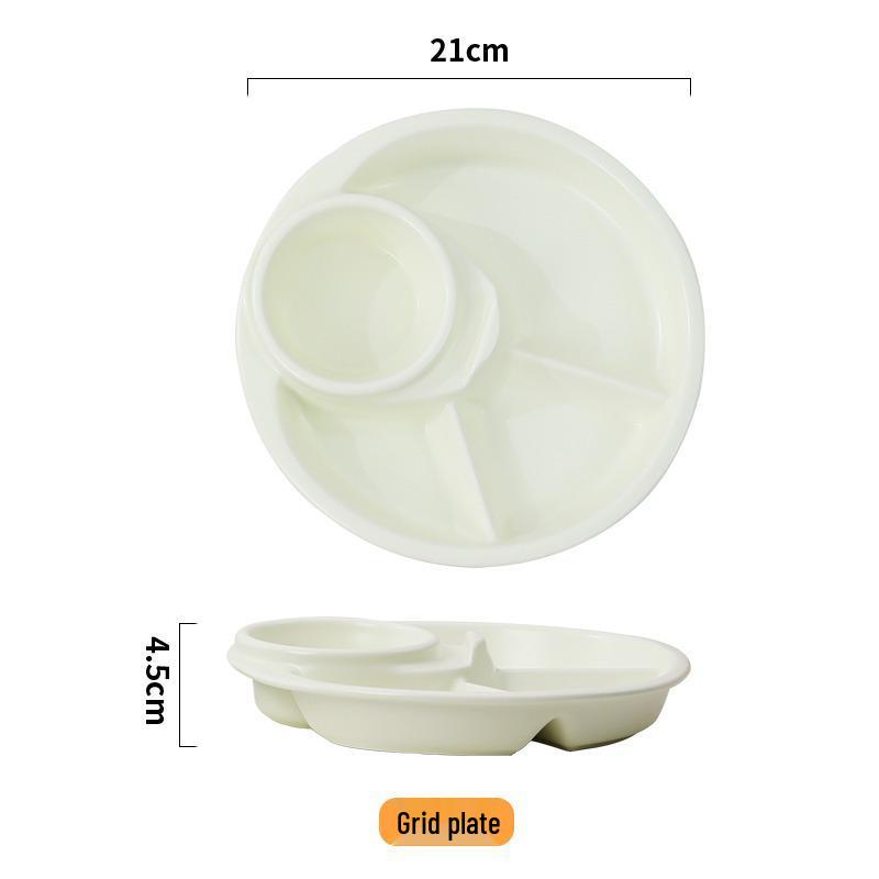 Creamy Style Portion Control Plate for Weight Loss - Divided Meal Plate for Breakfast and Meal Management