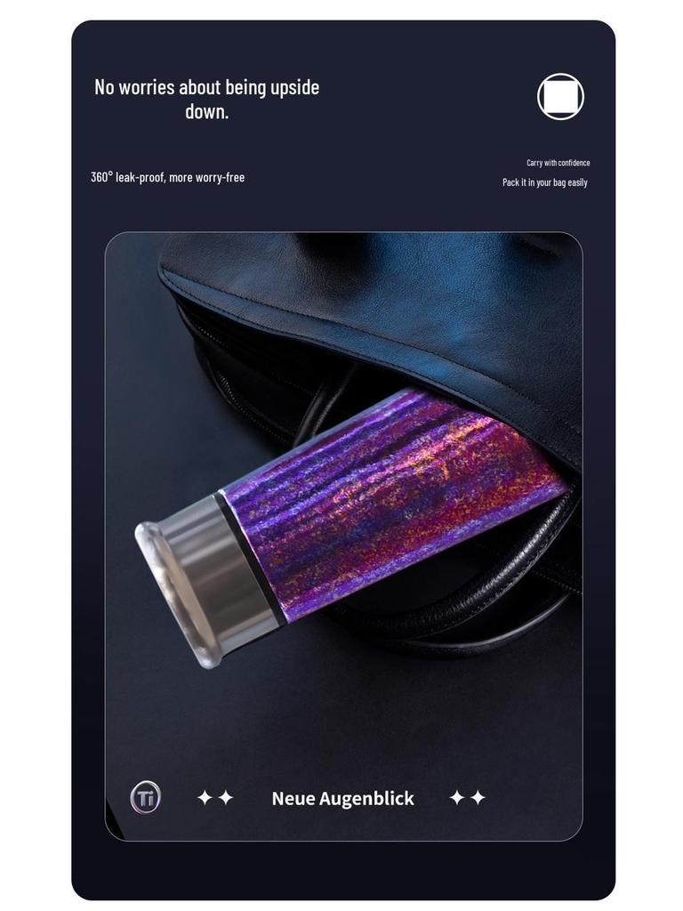 Vibrant Titanium Mini Thermos Cup - Portable, Stylish Travel Essential