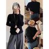 Bruce blue white small stand-up neck sweater women's autumn and winter stacked wear inner long-sleeved bottoming top basic knitted sweater